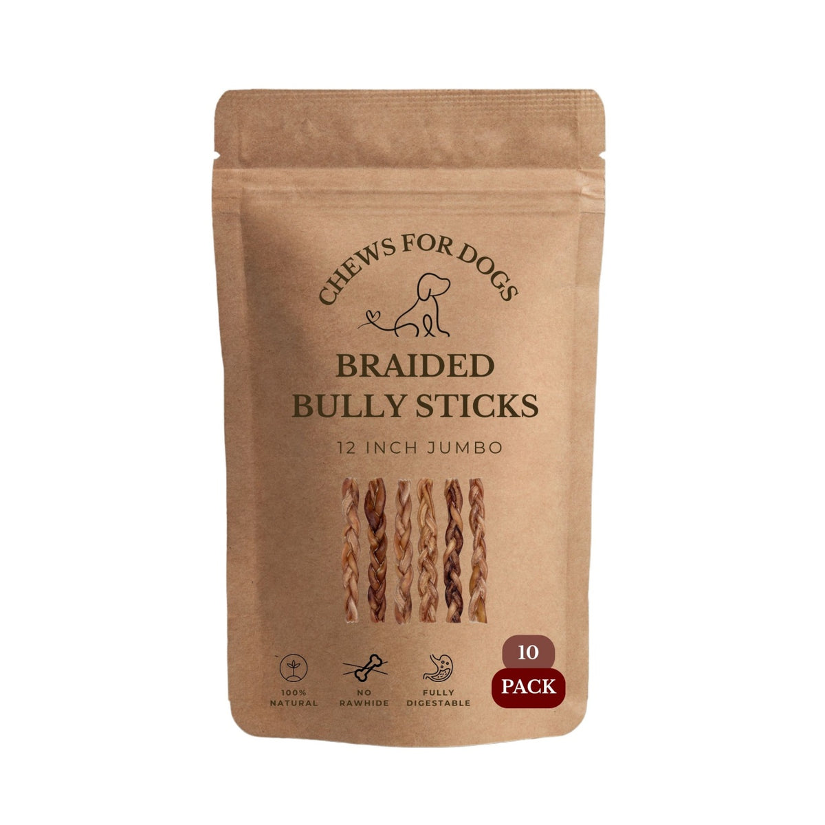 12 Inch Jumbo Braided Bully Sticks